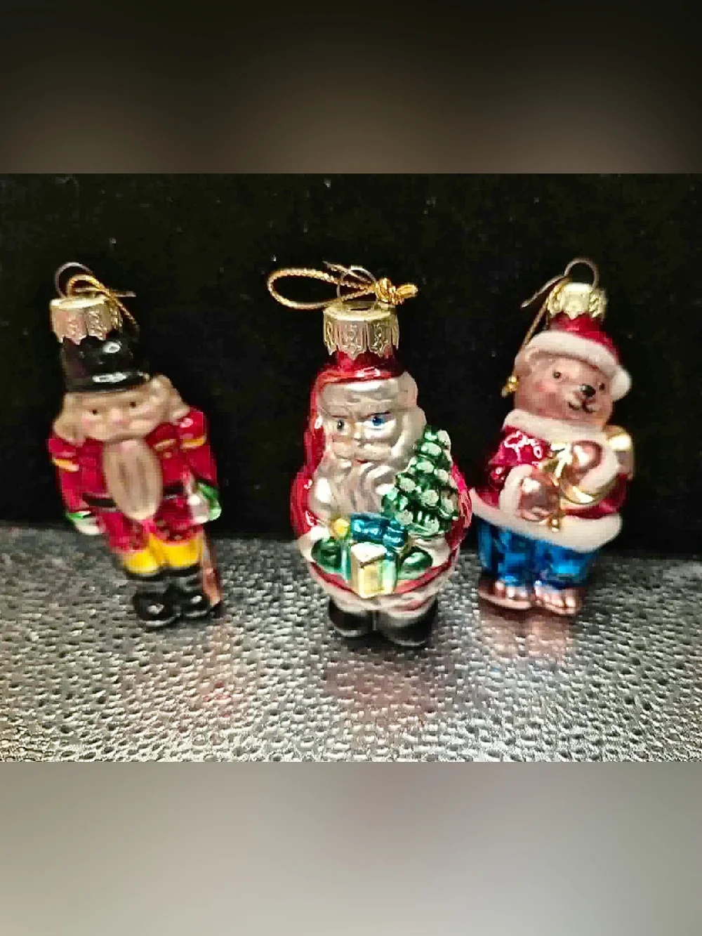 Vintage Hand-blown Glass Pacconi Christmas Ornaments - Santa, Nutcracker, Bear